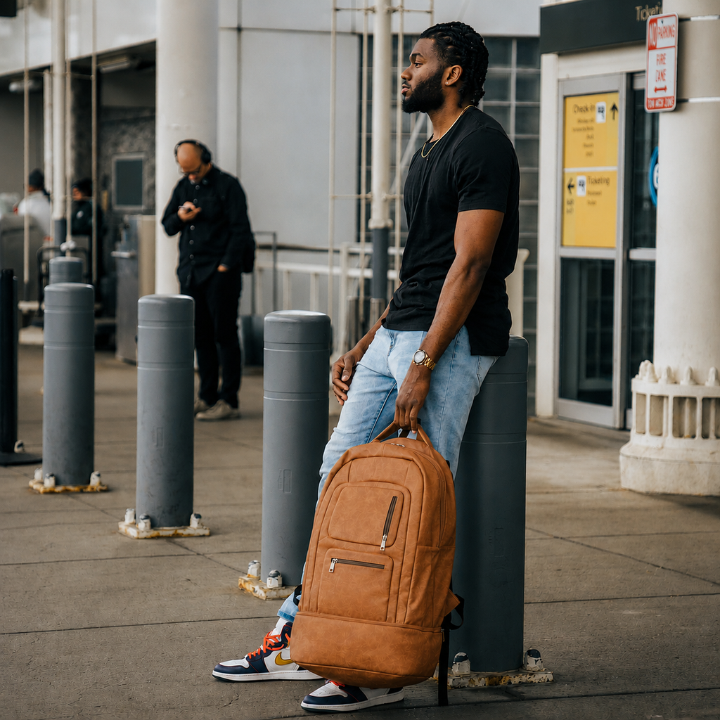 Brown Leather Luxury Patented Carry-On Bag (Only 300 Made)
