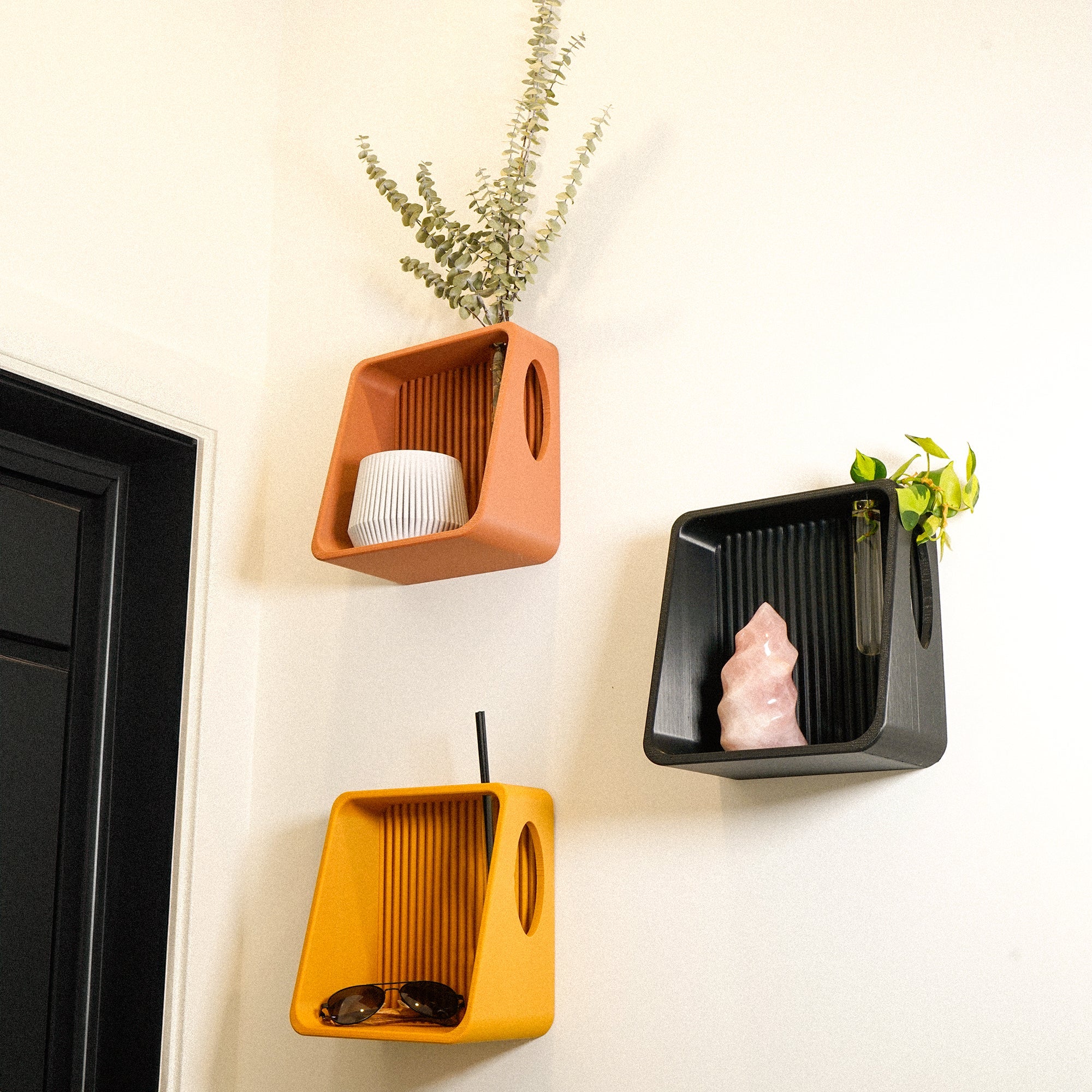 Modern Floating Wall Shelf for Plant Propagation & Reed Diffuser